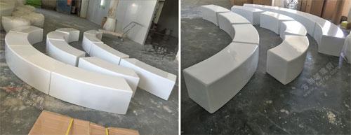 圆弧组合玻璃钢坐凳工厂生产组合图